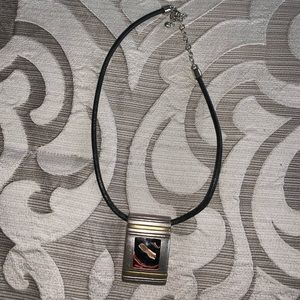 Chico’s black silver and gold statement necklace